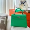 Kelly 25CM 0Z Vert Comics Epsom Leather Silver Hardware French Handmade Perfect Quality