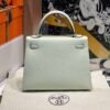 Kelly 25CM OS Vert Fizz Epsom Leather Silver Hardware French Handmade Perfect Quality