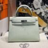 Kelly 25CM OS Vert Fizz Epsom Leather Silver Hardware French Handmade Perfect Quality