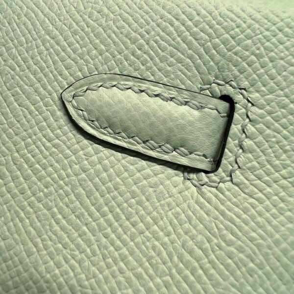 Kelly 25CM OS Vert Fizz Epsom Leather Silver Hardware French Handmade Perfect Quality