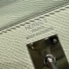 Kelly 25CM OS Vert Fizz Epsom Leather Silver Hardware French Handmade Perfect Quality