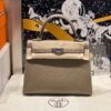 Kelly 25CM CK18 Etoupe Epsom Leather Silver Hardware French Handmade Perfect Quality