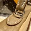 Kelly 25CM CK18 Etoupe Epsom Leather Silver Hardware French Handmade Perfect Quality
