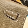 Kelly 25CM CK18 Etoupe Epsom Leather Silver Hardware French Handmade Perfect Quality