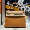 Kelly 25CM CK37 Gold Epsom Leather Gold Hardware French Handmade Perfect Quality