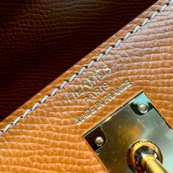Kelly 25CM CK37 Gold Epsom Leather Gold Hardware French Handmade Perfect Quality