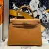 Kelly 25CM CK37 Gold Epsom Leather Gold Hardware French Handmade Perfect Quality