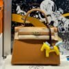 Kelly 25CM CK37 Gold Epsom Leather Gold Hardware French Handmade Perfect Quality