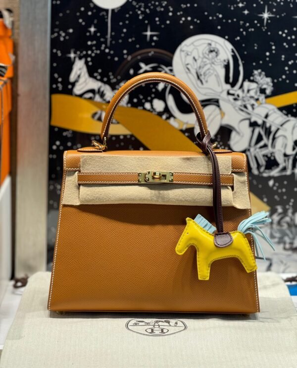 Kelly 25CM CK37 Gold Epsom Leather Gold Hardware French Handmade Perfect Quality
