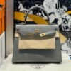 Kelly 25CM 0L Gris Meyer Epsom Leather Gold Hardware French Handmade Perfect Quality