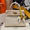 Kelly 25CM CK10 Craie Epsom Leather Gold Hardware French Handmade Perfect Quality