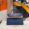 Mini Kelly ll S4 Deep Blue Epsom Leather Silver Hardware Perfect Quality Mini Kelly ll S4 Deep Blue Epsom Leather Silver Hardware Perfect Quality