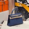 Mini Kelly ll S4 Deep Blue Epsom Leather Silver Hardware Perfect Quality Mini Kelly ll S4 Deep Blue Epsom Leather Silver Hardware Perfect Quality