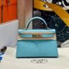 Mini Kelly ll 3P Bleu Atoll Epsom Leather Gold Hardware Perfect Quality Mini Kelly ll 3P Bleu Atoll Epsom Leather Gold Hardware Perfect Quality