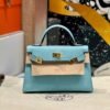 Mini Kelly ll 3P Bleu Atoll Epsom Leather Gold Hardware Perfect Quality Mini Kelly ll 3P Bleu Atoll Epsom Leather Gold Hardware Perfect Quality