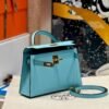 Mini Kelly ll 3P Bleu Atoll Epsom Leather Gold Hardware Perfect Quality Mini Kelly ll 3P Bleu Atoll Epsom Leather Gold Hardware Perfect Quality