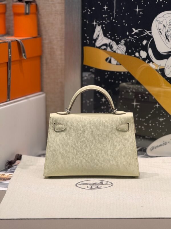 Mini Kelly ll i8 Jaune Milton Epsom Leather Silver Hardware Perfect Quality