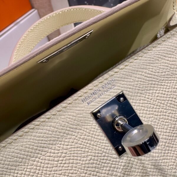 Mini Kelly ll i8 Jaune Milton Epsom Leather Silver Hardware Perfect Quality