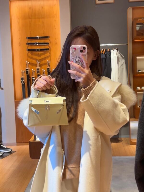 Mini Kelly ll i8 Jaune Milton Epsom Leather Silver Hardware Perfect Quality