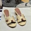 Hermes Oran Sandals Alligator Matte Crocodile 1Z Jaune Poussin High heeled Lady's