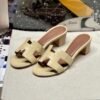 Hermes Oran Sandals Alligator Matte Crocodile 1Z Jaune Poussin High heeled Lady's