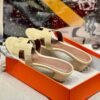 Hermes Oran Sandals Alligator Matte Crocodile 1Z Jaune Poussin High heeled Lady's