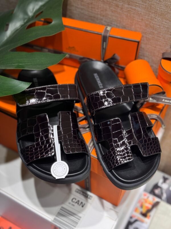 Hermes Chypre Sandal 41 Havane Alligator HCP Crocodile Shiny Full Handmade