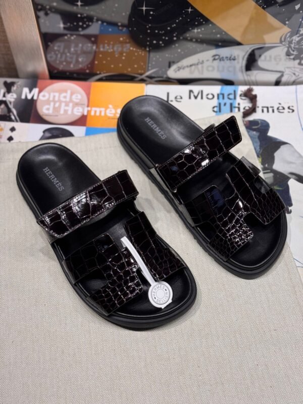 Hermes Chypre Sandal 41 Havane Alligator HCP Crocodile Shiny Full Handmade