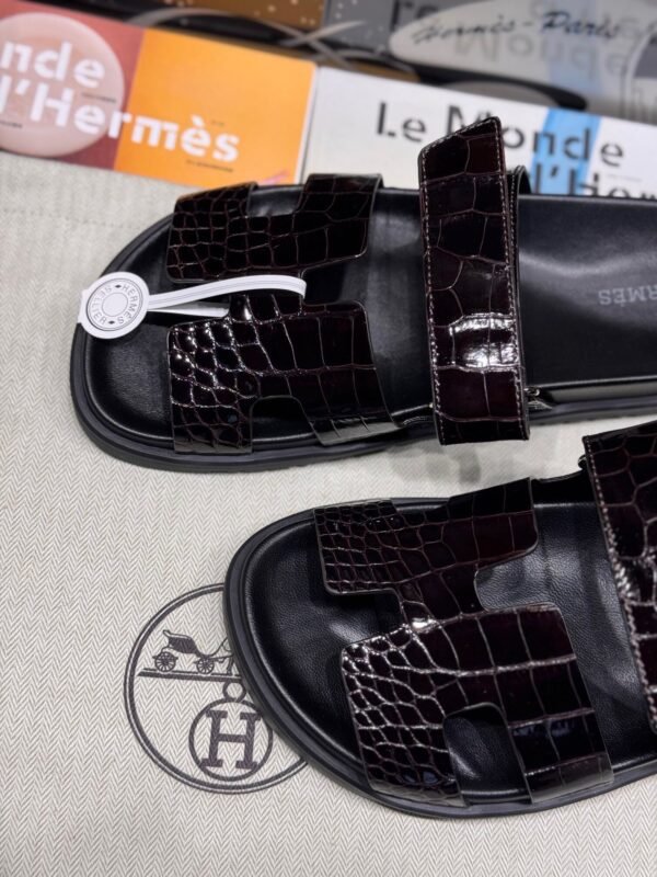 Hermes Chypre Sandal 41 Havane Alligator HCP Crocodile Shiny Full Handmade