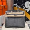 Birkin 25CM Lizard Leather 84 Gris Fonce Silver Hardware French Handmade Perfect Quality
