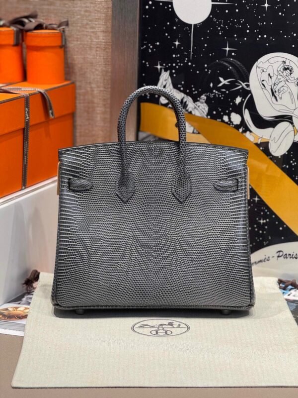 Birkin 25CM Lizard Leather 84 Gris Fonce Silver Hardware French Handmade Perfect Quality