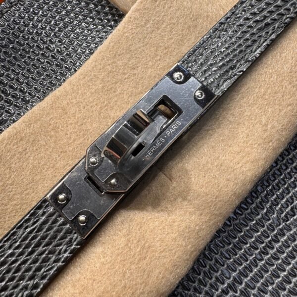 Birkin 25CM Lizard Leather 84 Gris Fonce Silver Hardware French Handmade Perfect Quality