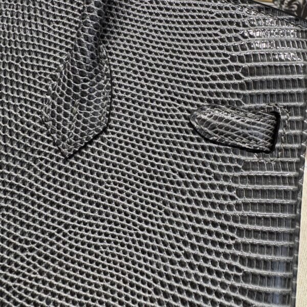 Birkin 25CM Lizard Leather 84 Gris Fonce Silver Hardware French Handmade Perfect Quality