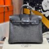 Birkin 25CM Lizard Leather 84 Gris Fonce Silver Hardware French Handmade Perfect Quality