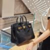 Birkin 25CM Lizard Leather CK89 Black Gold Hardware French Handmade Perfect Quality