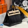 Birkin 25CM Lizard Leather CK89 Black Gold Hardware French Handmade Perfect Quality