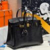 Birkin 25CM Lizard Leather CK89 Black Gold Hardware French Handmade Perfect Quality