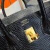 Birkin 25CM Lizard Leather CK89 Black Gold Hardware French Handmade Perfect Quality