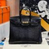 Birkin 25CM Lizard Leather CK89 Black Gold Hardware French Handmade Perfect Quality