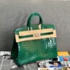 Birkin 25CM 6Q Vert Cypress Crocodile Silver Hardware French Handmade Perfect Quality