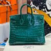 Birkin 25CM 6Q Vert Cypress Crocodile Silver Hardware French Handmade Perfect Quality