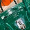 Birkin 25CM 6Q Vert Cypress Crocodile Silver Hardware French Handmade Perfect Quality