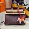 Birkin 25CM Touch Bordeaux Chever / Crocodile Leather Gold Hardware French Handmade Perfect Quality