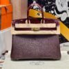 Birkin 25CM Touch Bordeaux Chever / Crocodile Leather Gold Hardware French Handmade Perfect Quality