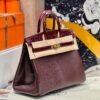 Birkin 25CM Touch Bordeaux Chever / Crocodile Leather Gold Hardware French Handmade Perfect Quality