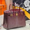 Birkin 25CM Touch Bordeaux Chever / Crocodile Leather Gold Hardware French Handmade Perfect Quality