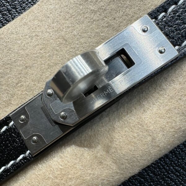 Birkin 25CM Special Order So Pearl grey / Black Brushed Silver Chever Leather Perfect Quality