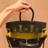 Birkin 25CM Chever Leather So Black / Lime Silver Hardware French Handmade Perfect Quality