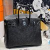 Birkin 25CM Chever Leather So Black / Lime Silver Hardware French Handmade Perfect Quality