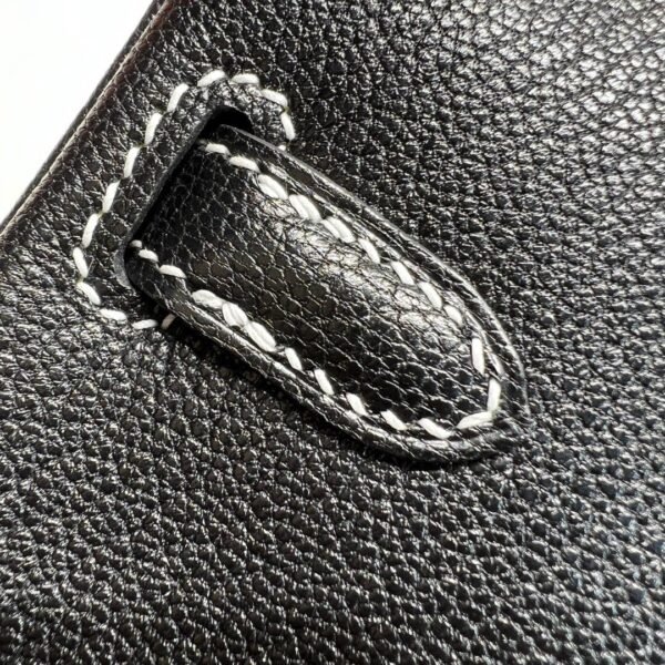 Birkin 25CM Chever Leather So Black / Lime Silver Hardware French Handmade Perfect Quality